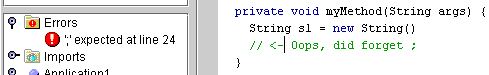 On the fly syntax checking