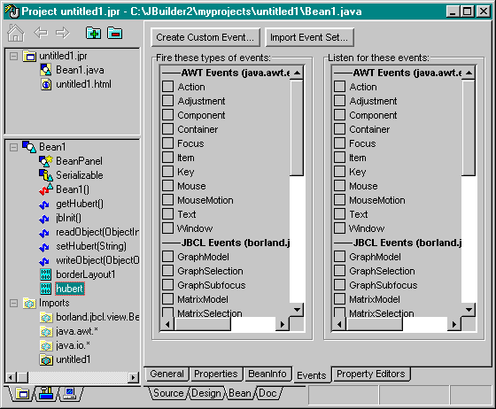 How to write custom events in java