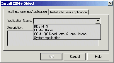 Install COM+ Object - Application Name