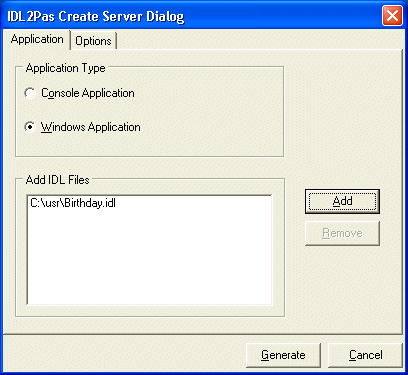 CORBA Server Wizard