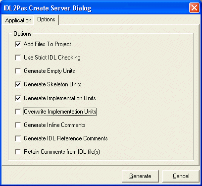 CORBA Server Wizard