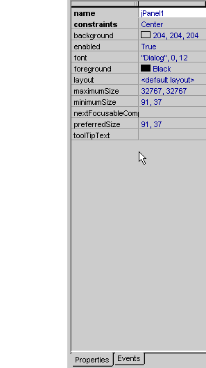 Demo of property exposure level in JBuilder 3