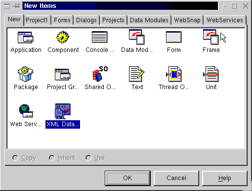 Figure 2: XML Data Binding icon in the Object Repository