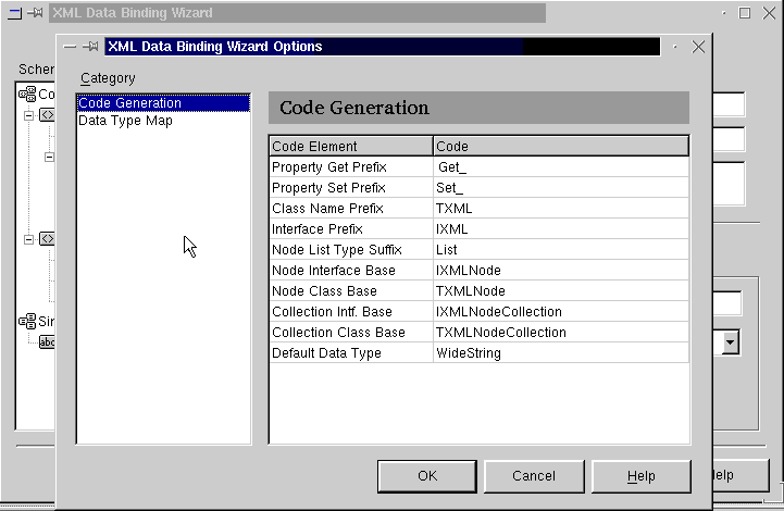 Figure 5: Options page of the Data Binding Wizard