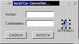 Figure 19: Centimeters to inch converter Web Service client