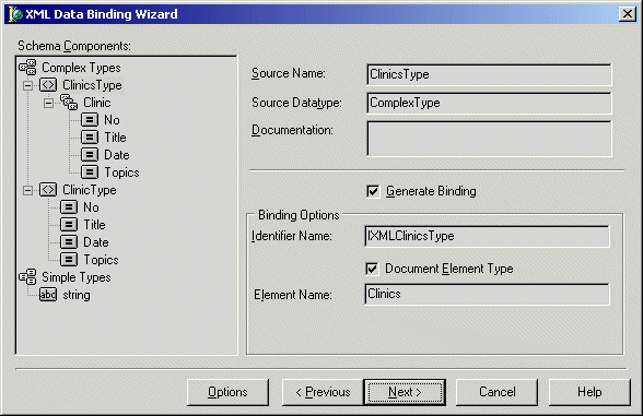 XML Data Binding Wizard