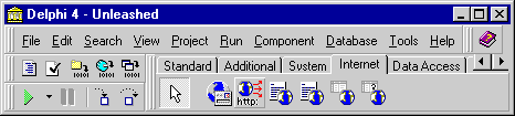 Delphi 4 Component Palette - Internet Page