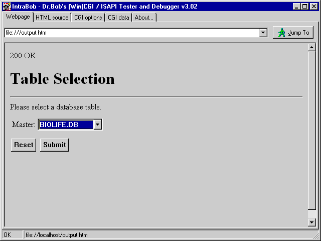 Table Selection