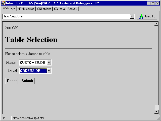 Master-Detail Table Selection