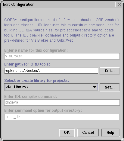 Changing VisiBroker configuration