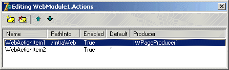 Web Module Action Item Editor