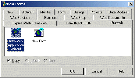 IntraWeb page of Object Repository