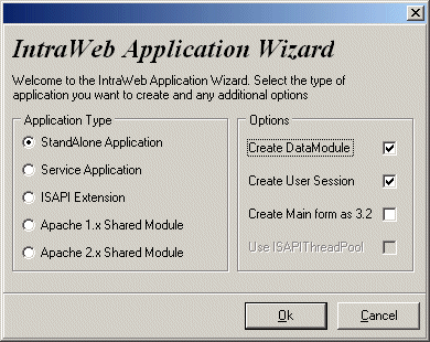 IntraWeb New Application Wizard