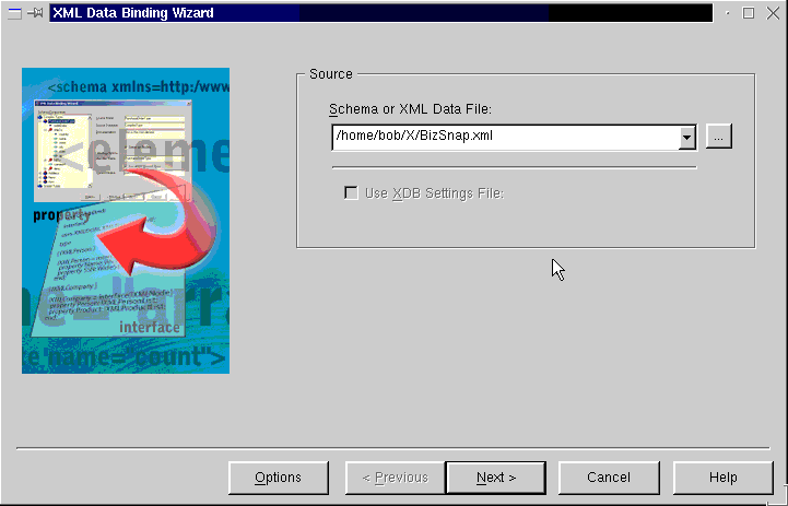 Figure 3: First page of the Data Binding Wizard