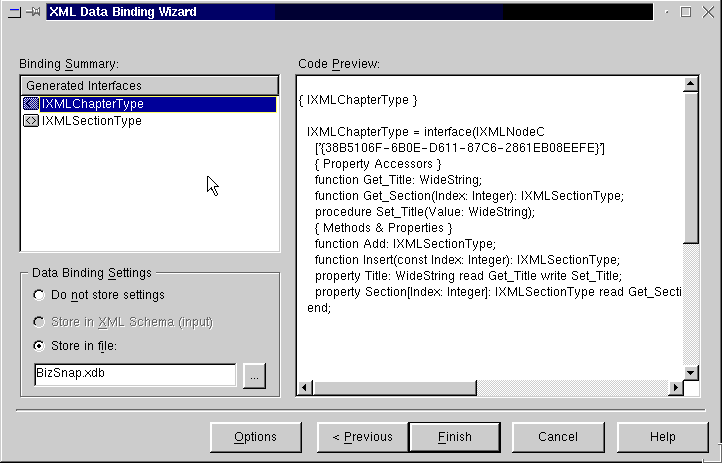 Figure 6: Third page of the Data Binding Wizard